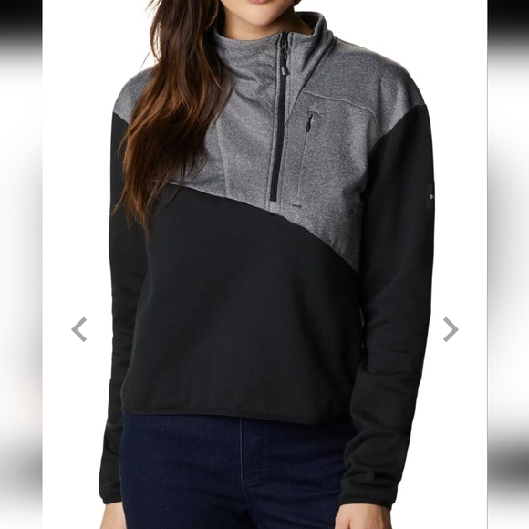 Columbia Women's Lodge Hybrid Pullover color black gray size XL - Picture 7 of 14